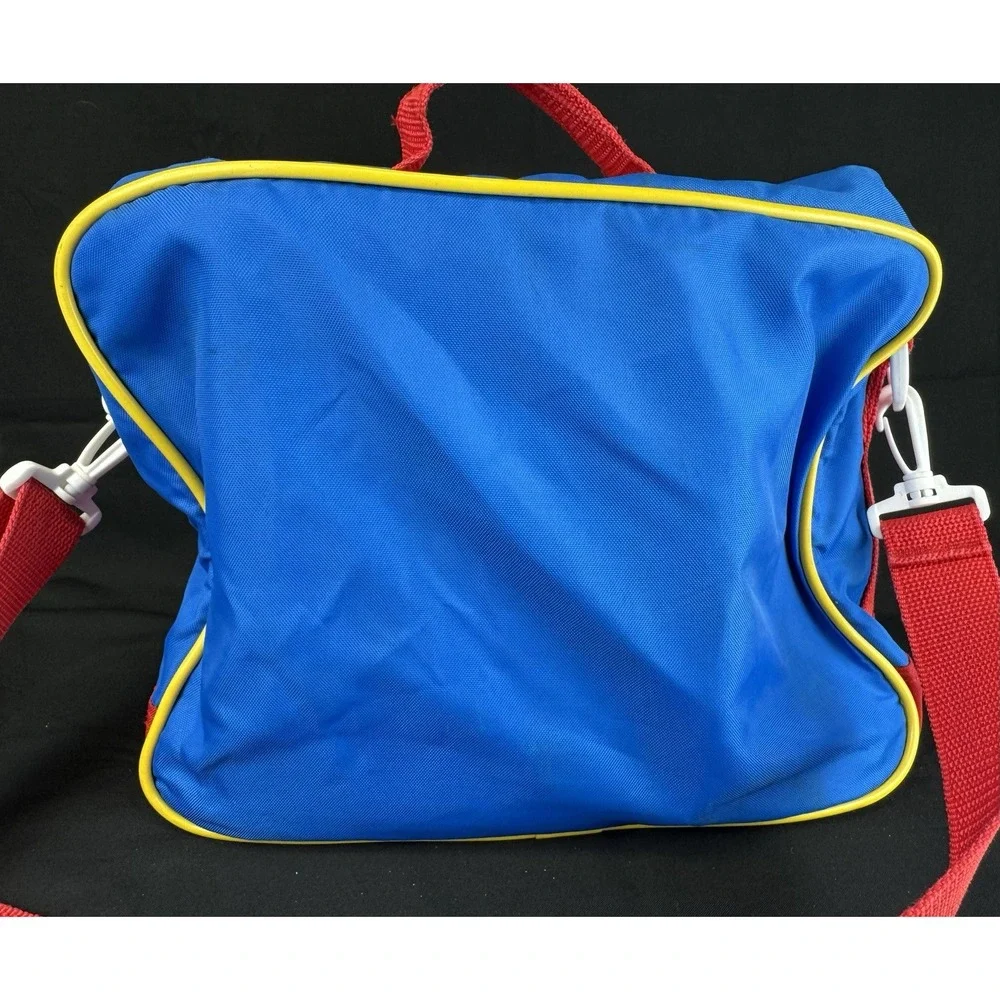 Vintage 90s Oshkosh Red Blue Yellow Primary Childs Messenger Diaper Carry-on Bag